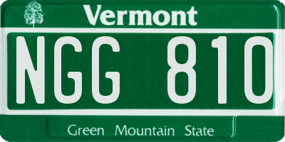 VT license plate NGG810