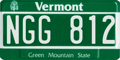 VT license plate NGG812