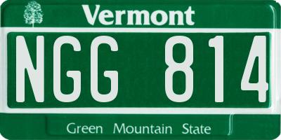 VT license plate NGG814