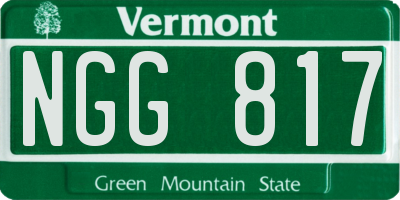VT license plate NGG817