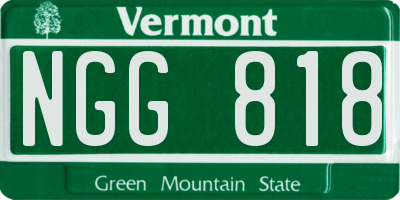 VT license plate NGG818