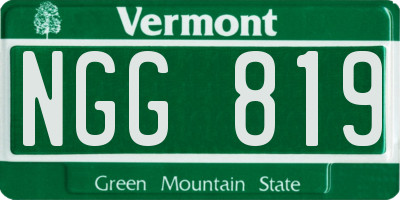 VT license plate NGG819