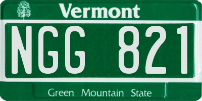 VT license plate NGG821