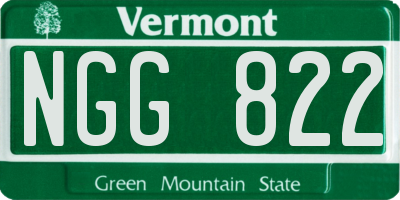 VT license plate NGG822