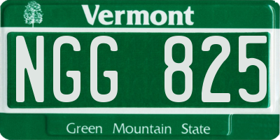 VT license plate NGG825