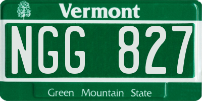 VT license plate NGG827