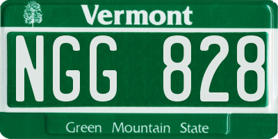VT license plate NGG828