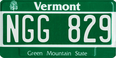 VT license plate NGG829