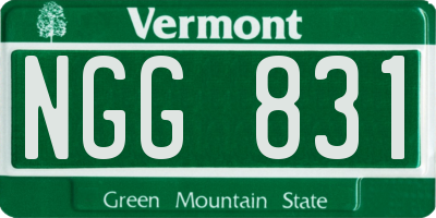 VT license plate NGG831