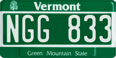 VT license plate NGG833