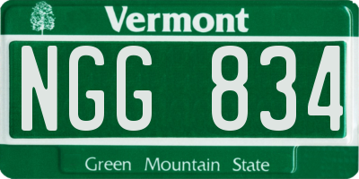 VT license plate NGG834