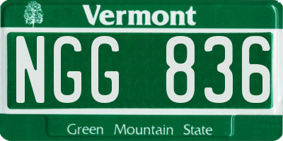 VT license plate NGG836