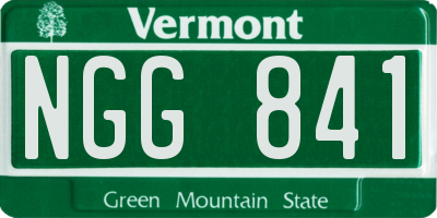 VT license plate NGG841