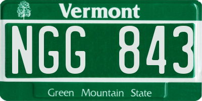 VT license plate NGG843