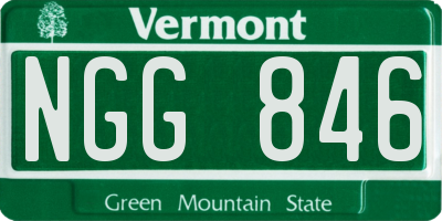 VT license plate NGG846