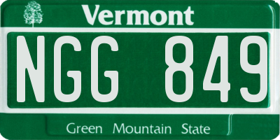 VT license plate NGG849