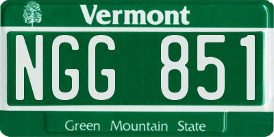 VT license plate NGG851