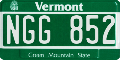 VT license plate NGG852