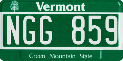VT license plate NGG859
