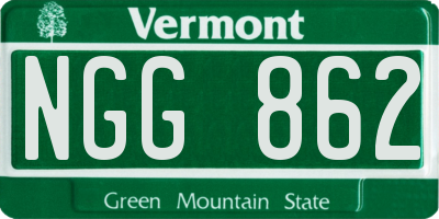 VT license plate NGG862