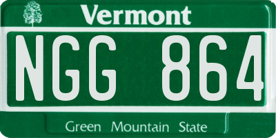 VT license plate NGG864