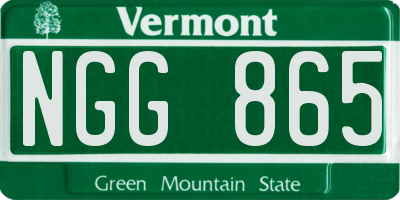 VT license plate NGG865