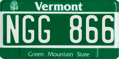 VT license plate NGG866