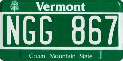 VT license plate NGG867