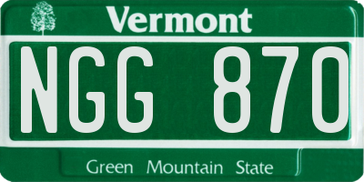 VT license plate NGG870