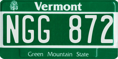 VT license plate NGG872