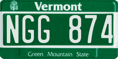 VT license plate NGG874
