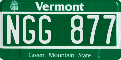 VT license plate NGG877