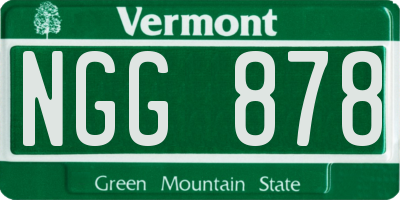 VT license plate NGG878