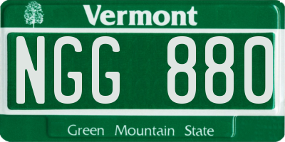 VT license plate NGG880