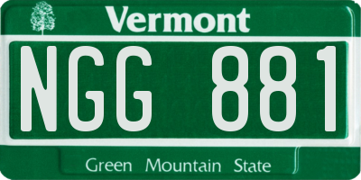 VT license plate NGG881