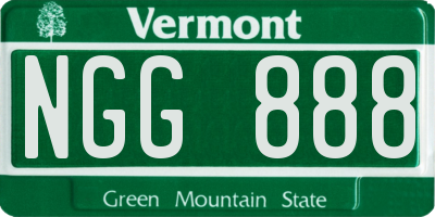 VT license plate NGG888