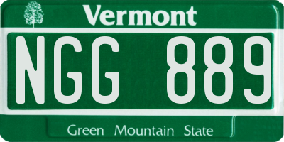VT license plate NGG889