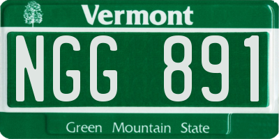 VT license plate NGG891