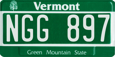 VT license plate NGG897