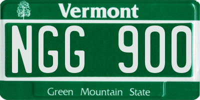 VT license plate NGG900