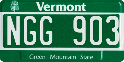 VT license plate NGG903