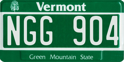VT license plate NGG904