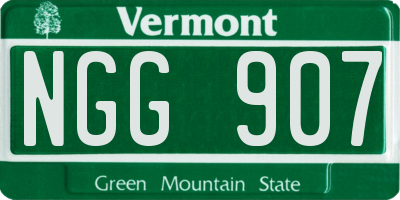VT license plate NGG907