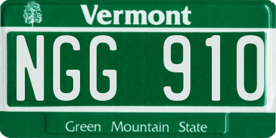 VT license plate NGG910
