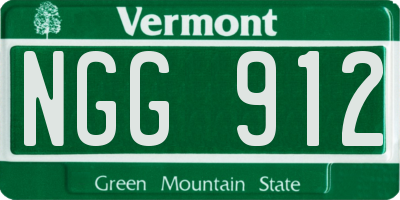 VT license plate NGG912