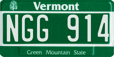 VT license plate NGG914