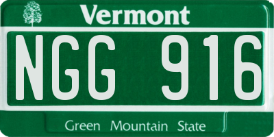 VT license plate NGG916