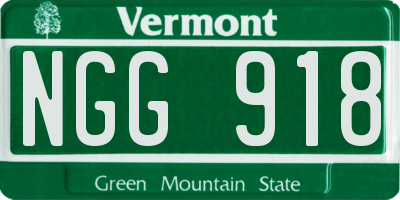 VT license plate NGG918