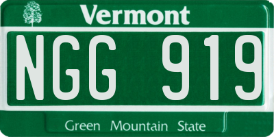VT license plate NGG919