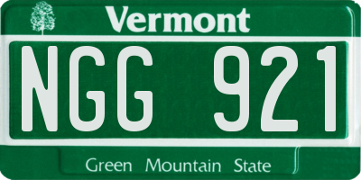 VT license plate NGG921